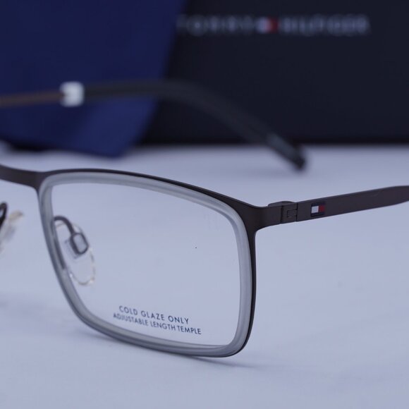 Tommy Hilfiger TH 1844 04VF 00 Rectangle Eyeglasses – Grey/Brown 55mm - Picture 4 of 12